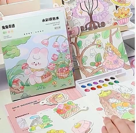 Cartoon Art Coloring Painting Set for Kid's - The Kidzaria